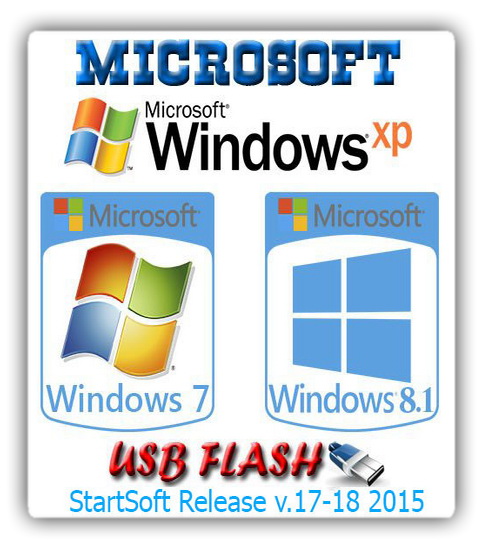 Windows XP-7SP1-8.1 x86 x64 Plus PE & Office StartSoft [17-18-2015] (2015) PC